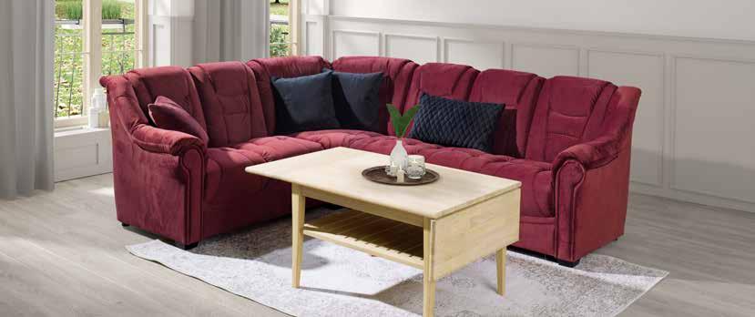 665,- Miami Lux sofa en bestselger MIAMI LUX 3+2-SETER Kvalitetssalong her vist i stoff 342/05 blå Post. Mål: 3-seter 211x90 cm.