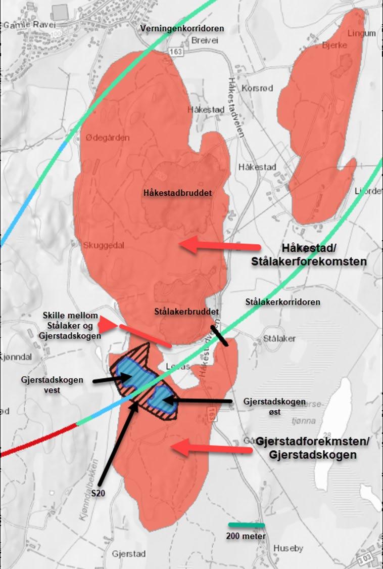 Vi ser at dobbeltsporet går sør for Stålakerbruddet og berører ikke dette området.