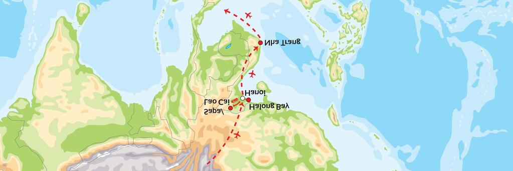 Dagsprogram Dag 1: Avreise Norge I dag er starten på deres nordvietnamesiske eventyr. Dere reiser fra Oslo mot Hanoi, hvor dere vil ha en liten mellomlanding på veien.