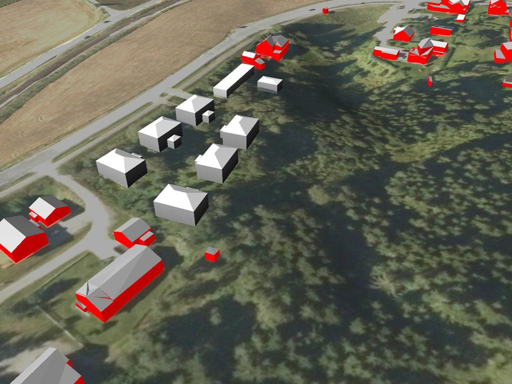 Planforslaget Det er utarbeidet en foreløpig planskisse av ønsket tiltak (se bildet under til venstre). Skissen viser seks tomannsboliger, 12 parkeringsplasser i garasje, og et felles lekeareal.