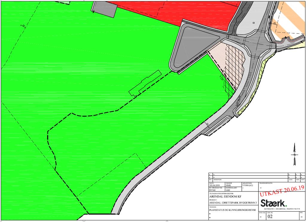 Etter pbl. av 2008, tilsvarer dette detaljert reguleringsplan. Under vises forslag til planavgrensning på gjeldende reguleringsplan. Fig. 5.