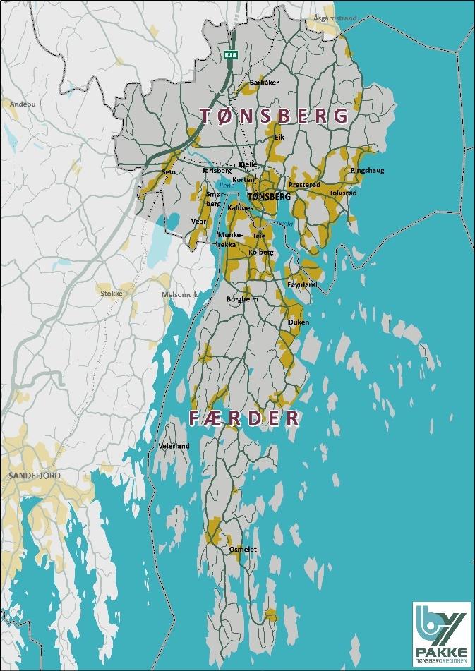 Planområdet Planområdet dekker nåværende Tønsberg og Færder kommuner (per 2019).