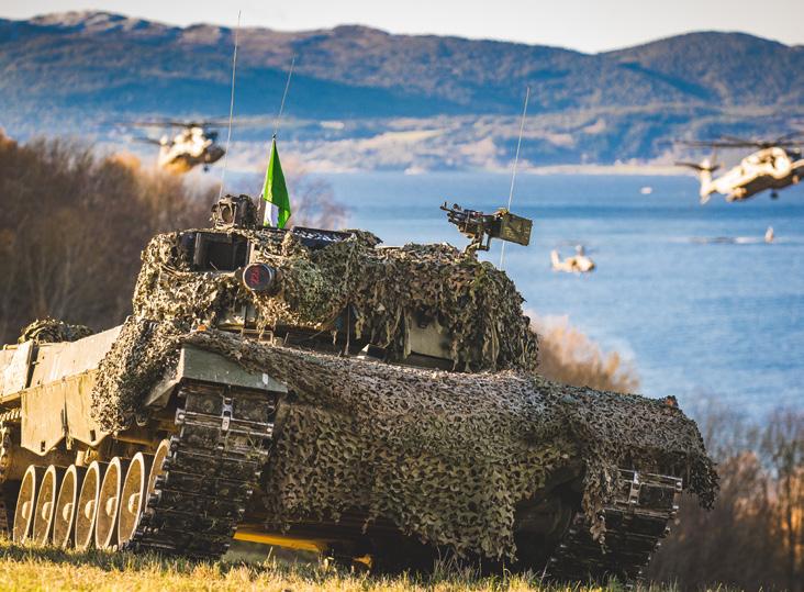 ØVRIGE ANBEFALINGER Norsk Leopard 2A4 stridsvogn fra Panserbataljonen, i forbindelse med styrkedemonstrasjonen under NATO-øvelsen Trident Juncture 18 i Norge.