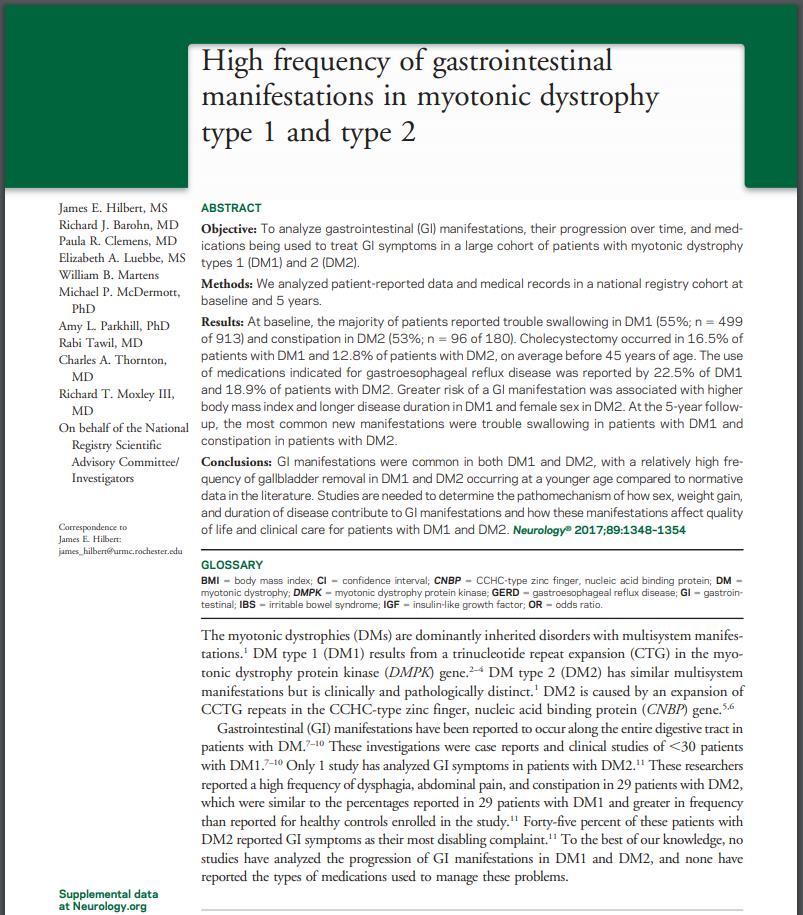 Stor amerikansk kohorte med 913 personer med DM1 79 % hadde en historie med gastrointestinale manifestasjoner Den vanligste utfordringen