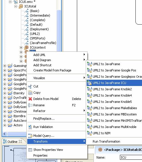 UML compilation and execution Make target java project Set up java libraries Make transformation config.