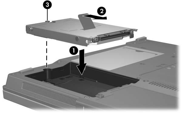 Harddisken Slik setter du inn en harddisk: 1. Sett harddisken inn i harddiskbrønnen 1. 2.