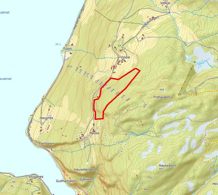 Område: Vindal (B 50).Gnr./bnr:104/2, 104/3 og 106/3. ca.