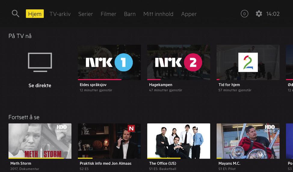 For en detaljert introduksjon, gå til get.no/produkter/tv. Hjem Med -knappen på fjernkontrollen får du tilgang hele innholdsuniverset.