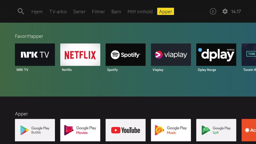 TUSENVIS AV APPER Last ned dine favorittapper fra Google Play. Netflix, Youtube og NRK TV er allerede installert på Get box.