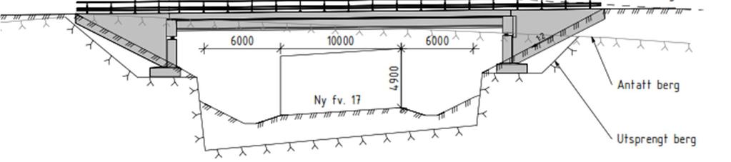 2.3. 50-0020 Klettbrua 2.3.1. Generelt Brua skal gå over nye Fv.17 i ca. profil 5415. Brua fører landbruksadkomsten i linje 29650 fra profil ca. 90 til profil ca. 120.