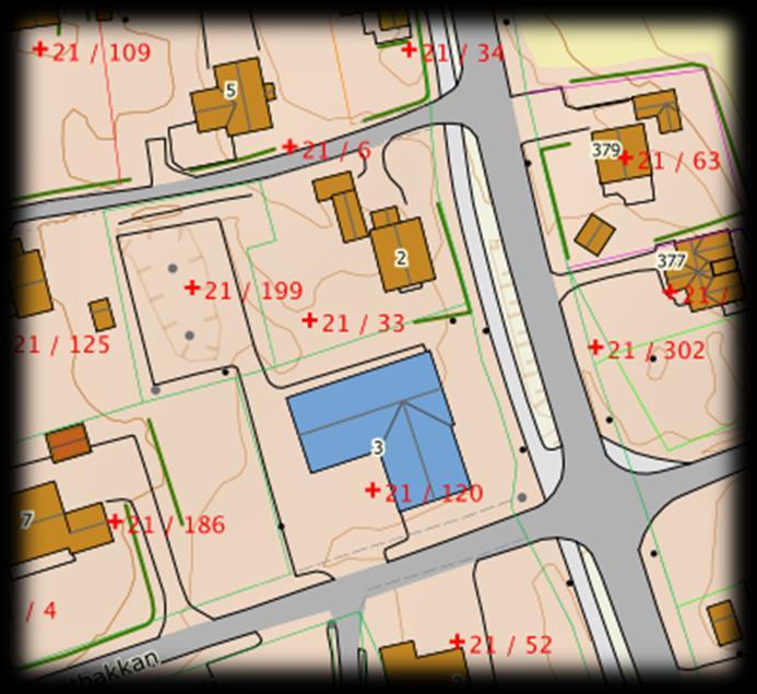 2.5 Eiendomskart Figur 4: Kartutsnitt som viser grenser og gnr/bnr for berørte eiendommer i og inntil planområdet.