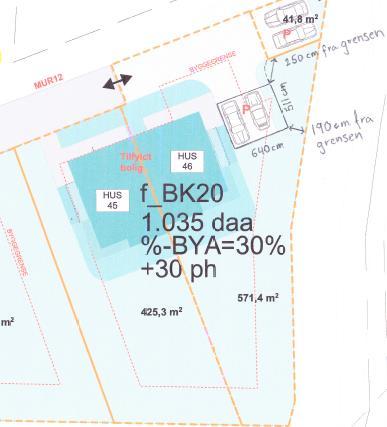 Plassering Plassering av tiltaket er vist i situasjonsplan motteke 05.09.19. På situasjonsplanen er minsteavstand til nabogrense vist til å vere 1,9 meter. Eigar av gnr. 23 bnr.