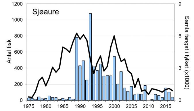Etter tre år med heller dårlege fangstar i 2008-2010, auka fangstane att, og i 2012 vart det fanga 1144 laks, det klart beste resultatet for Årdalselva.