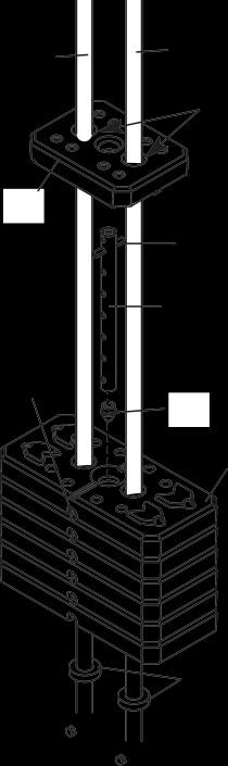 3. Fest fremre ben (7) til basen (1) med de to M8 x 63mm boltene (64) og to M8 låsemutrene ().