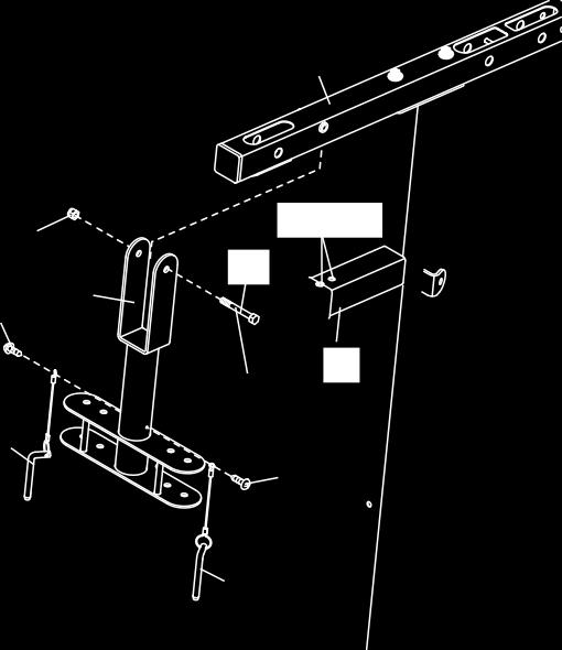 6. Posisjoner toppramma (4) med den sveisede støtten på bunnen. Fest toppramma (4) til stolpen (3) med to M8 x 65mm bolter (68), to M8 skiver (59) og to M8 låsemuttere ().