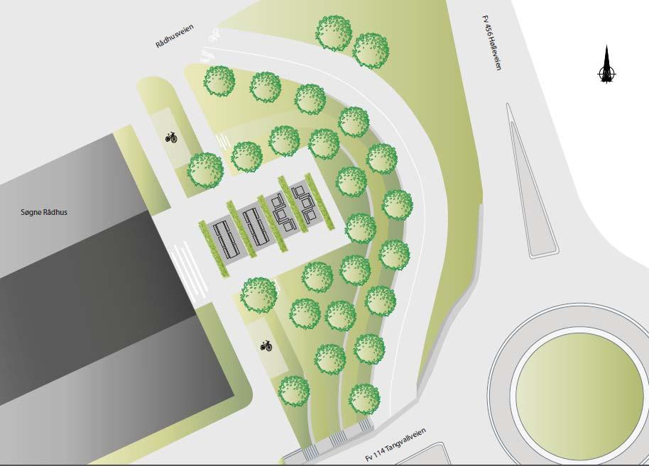 Det ble også vurdert et tredje alternativ hvor undergangen under Tangvallveien beholdes som vist i opprinnelig planforslag. Ved å sette av mindre arealer til park mm.