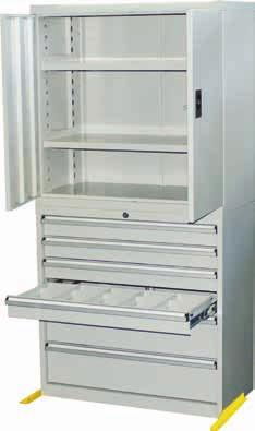 Drawer includes moveable plastic division boxes (3 x different sizes) for all those small items Remaining drawers have