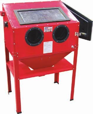 February - April 2015 Sandblasting Cabinets SB-100 (S288) Portable but rugged steel cabinet Acrylic protective screen with replaceable shield Recommended to be used with dust collector Recommended to