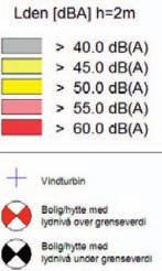 KO N S E K V E N S E R F O R M I L J Ø, N AT U R R E S S U R S E R O G S A M F U N N Årsmidlet døgnveid lydnivå Lden korrigert for 80 prosent driftstid.