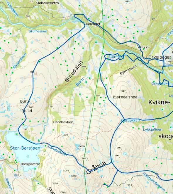 Kart 1: Kart over Kvikne løypelag sine