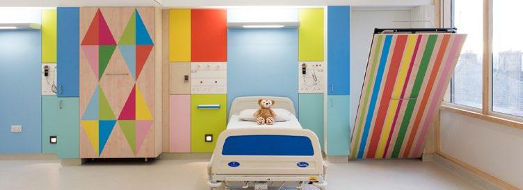 Et av de siste stedene som har blitt omformet av Morags livlige tilnærming er barnesykehuset i Sheffield, hvor hun forbedret 46 soverom og 6 sengeposter ved hjelp av Formica-laminat.