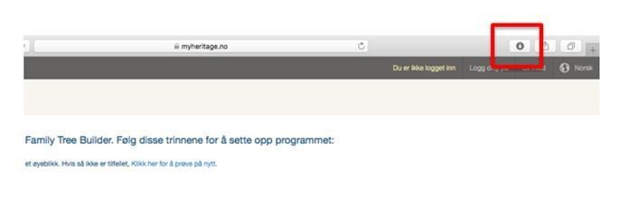 Nedlastingsprosessen fra nettsiden ser man øverst til høyre Safari Når nedlasting fra nettsiden er fullført endre