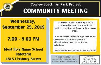 Around the Diocese & Community Troy Hill Block Watch Meeting September 19, 2019 6:30 p.m. Most Holy Name School Hall Speakers are: A representative from PLI (Permits, Licensing and Inspection) and Sargent Michael Burford from Zone 1.