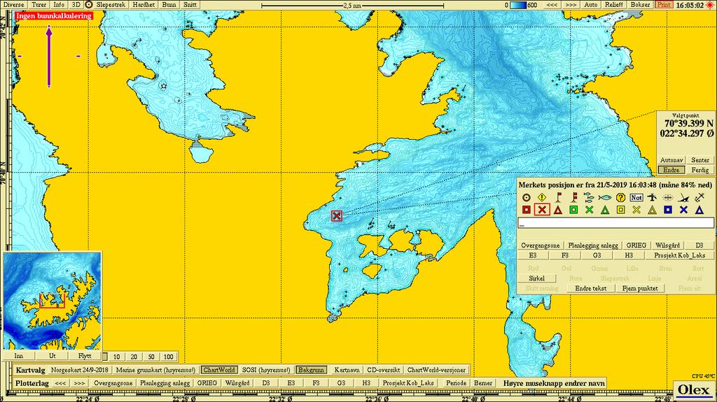Figur 2.1.2 Topografisk kart (nordlig orientering) med avmerking av lokaliteten. Kartdatum WGS84 Figur 2.1.3 Strømforhold ved.