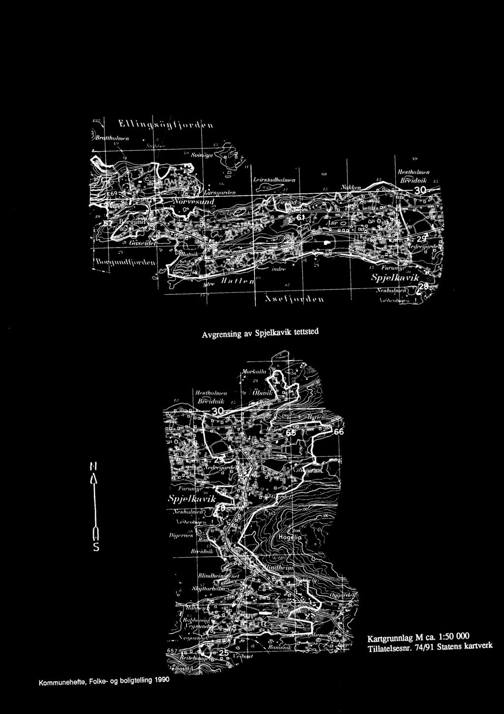 \ \"voll \'61' \Ct'l vik Avgrensing av Spjelkavik tettsted Morkollo.