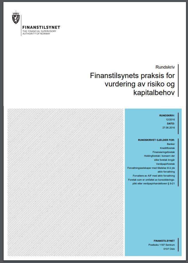 Pilar 2-krav (1) Kapitalkrav for risikoer som ikke dekkes / bare delvis dekkes av kapital i pilar 1 Individuell vurdering basert på tilsynsmessig skjønn