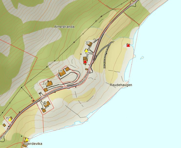 Utsnitt av kulturminnesjekk for området. Kjelde: Gislink.no 5.6 Naturverdiar I «Naturbase» til Direktoratet for naturforvalting er det ikkje gjort registreringar m.o.t. naturverdiar i planområdet. 5.7 Rekreasjonsverdi og uteområde Det er ikkje registert offentlige uteområde med rekreasjonsverdi innafor planområdet.