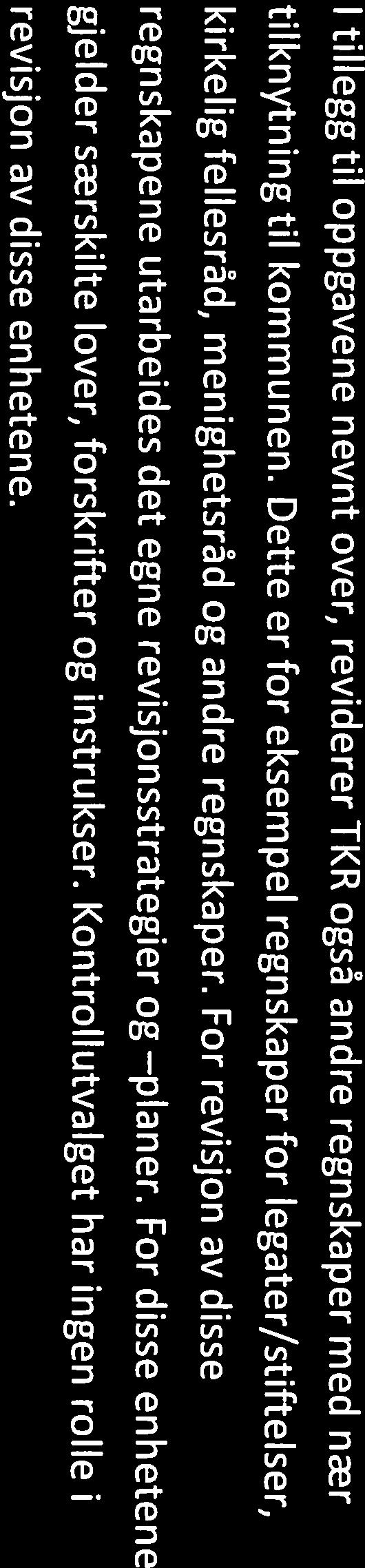 Vi omtaler ikke forvaltningsrevisjon i dette dokumentet, med mindre de utførte rapportene har direkte betydning for arbeidet med regnskapsrevisjon.