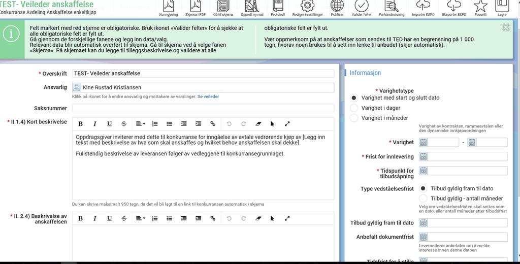 6. Fanebladet Beskrivelse Overskrift Overskriften følger navnet på malkonkurransen som er kopiert. Denne må endres.