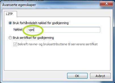 Skriv inn teksten «vpn» (små bokstaver) i