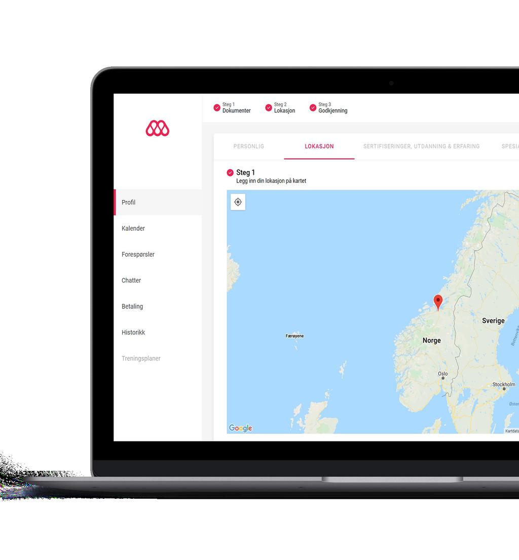 03. LOKASJON For å klargjør profilen din og gjøre klart for å ta imot kunder må du legge