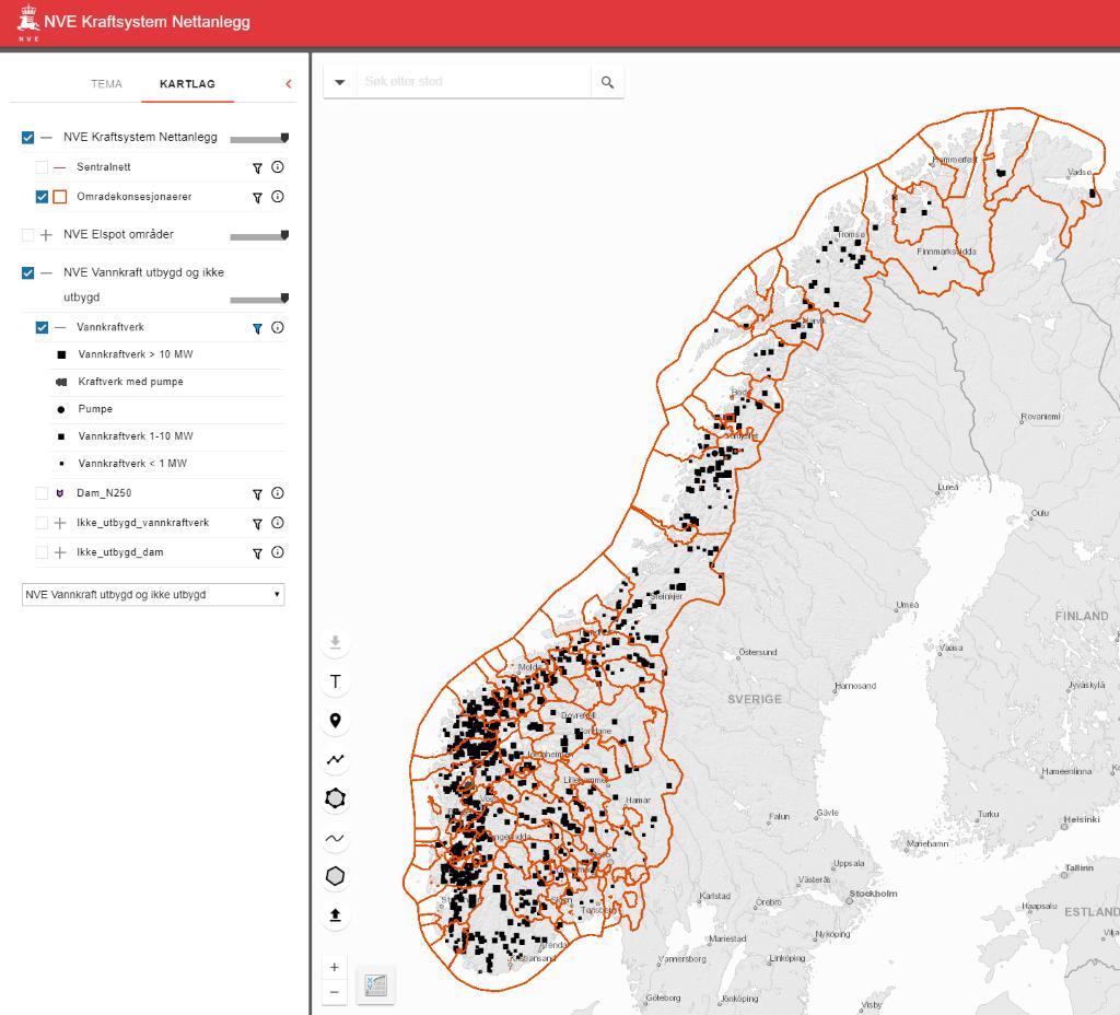 3.1 Kartlegging av nye vannkraftverk per nettselskap NVEs vannkraftdatabase beskriver tekniske detaljer ved alle vannkraftverk i Norge, men ikke hvilket nettselskap kraftverket leverer kraft til.