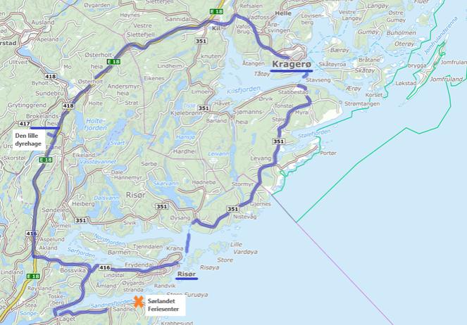 Fra indre havn går bilferjen "Øysang". Dette er norges eldste bilferje i rutetrafikk, og har plass til 2(!) biler. Ta denne opplevelsen av en ferjetur over til Øysang og kjør mot Kragerø.