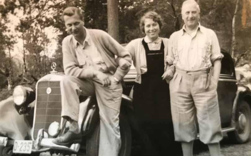 Birger og Ingri sammen med Ingris far, fabrikkeier Audun Lem i 1946, året etter frigjøringen.