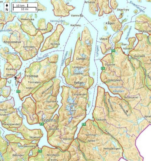 5 Beskrivelse av planområdet i dag Nállovuohppi reiselivsområde Fig. 3. Kart som viser lokalisering av planområdet i et større perspektiv. www.norgeskart.no 5.