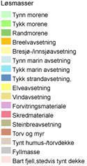 4 Landskap Topografi og landskap Figur 5. Løsmassekart fra www.atlas.nve.no Skibotn ligger ved utløpet av Skibotnelva i Skibotndalen.