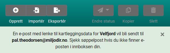 Mottakaren får ei lenke til nedlastingsdata, og lenka er gyldig i 24 timar. Data som framleis er under arbeid hos kartleggar vil ikkje vere inkludert i nedlastinga.