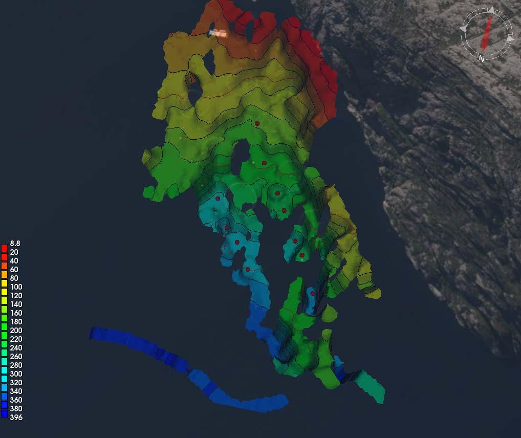 Vedlegg 4a: Topografisk botnkart i 3d som