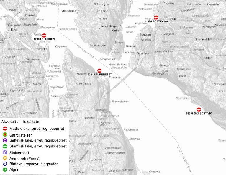 Figur 4 Avstand til andre lokalitetar (Kystverket, u.d.) 2.4 TIDLEGARE MOMB UNDERSØKINGAR Det er utført fem MOMB undersøkingar ved denne lokaliteten tidlegare (Tabell ).