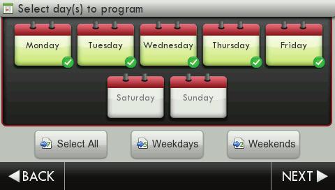 The start time for each time period is adjustable.