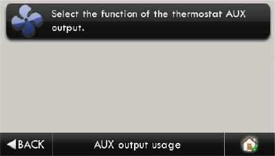 Main Menu Buttons - Settings Installation Settings (Continued) D/H Output Settings Allows the D/H output to be used for Humidification or Dehumidification.