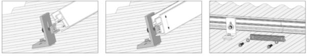 Lag en plan for monteringen og sjekk om det skal benyttes 2 eller 3 langsgående skinner under panelene. Skinnene skal monteres horisontalt i takets lengderetning.