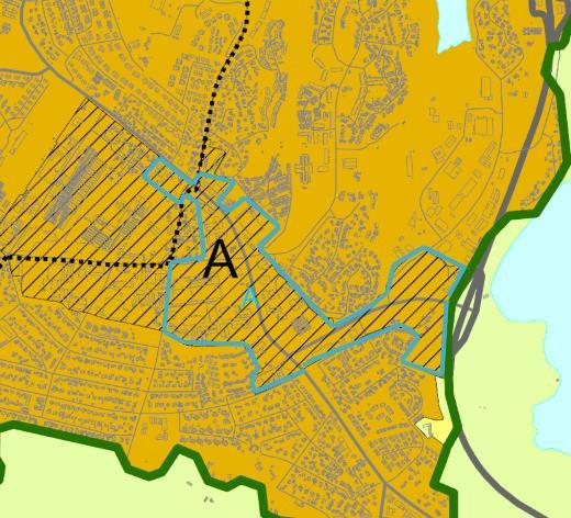 Avlastningsområdet Som beskrevet under avsnittet om Høyda, så begrenses området avsatt til plasskrevende varehandel. Se kartutsnitt fra Fylkesplanen.