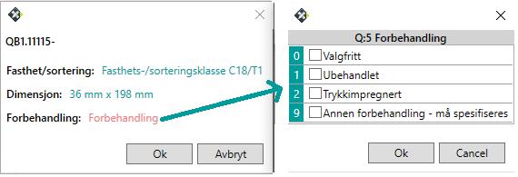 ISY Beskrivelse slår opp ved import og benytter matrisevalg fra samme database. 9 er teksten hentes fra IFC-filen. Import vil nå oppdatere matrisevalg med informasjon fra ISY Beskrivelse.