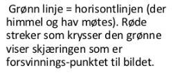 betrakteren, er det en vannrett linje over bildet som kalles horisontlinjen. Videre skriver Alseth og Lindegaard (2004, s.