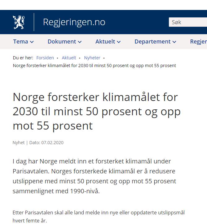 Klimamål- nasjonalt og Drammen kommune Nytt nasjonalt klimamål 07.02.20 Klimamål Drammen kommune 10.12.